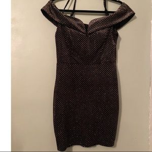 Black with sliver sparkle line dress. Picture doesn’t do it justice.